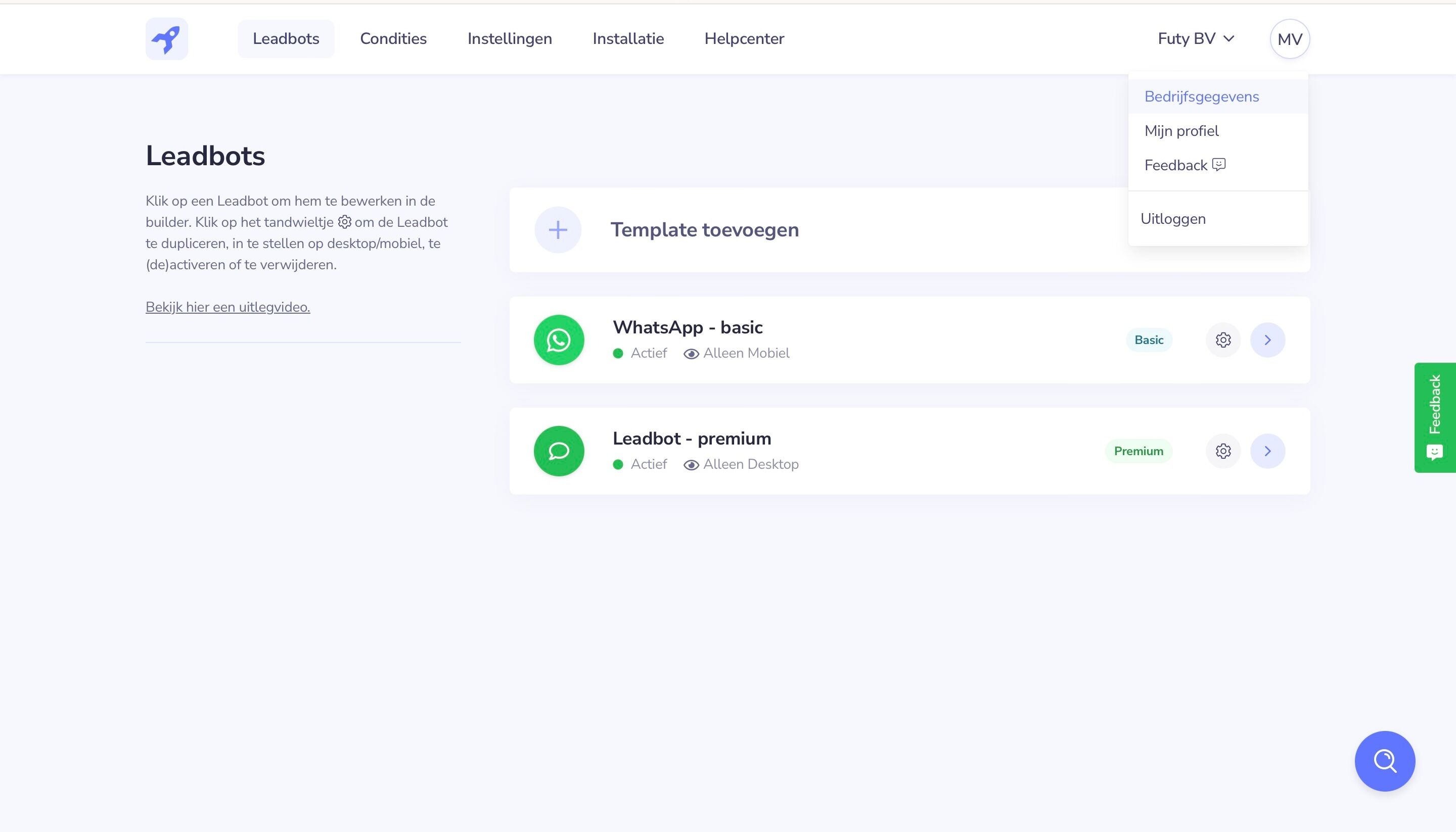 Screenshot of: Login to your Futy account and go to 'Company Details'.
