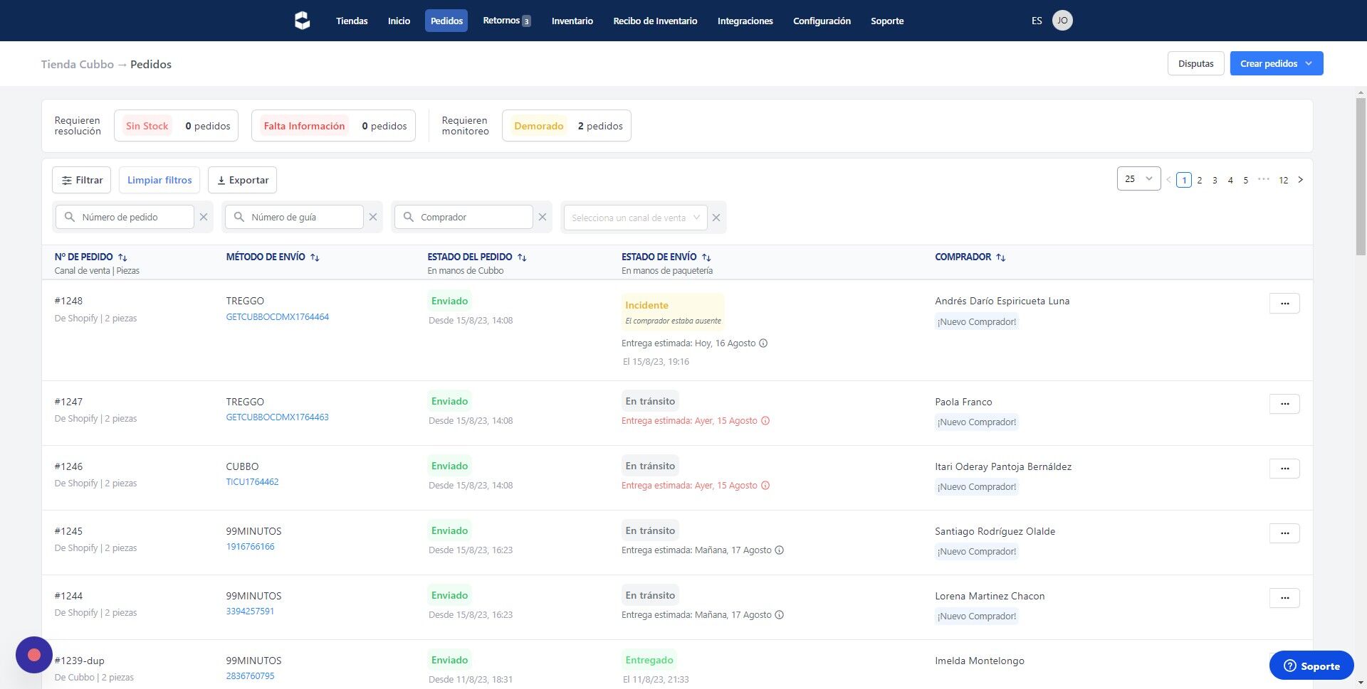 Screenshot of: Ir a la sección de pedidos:
Una vez que hayas iniciado sesión, busca la sección de "Pedidos" en el menú principal o en el panel de control de tu cuenta. 