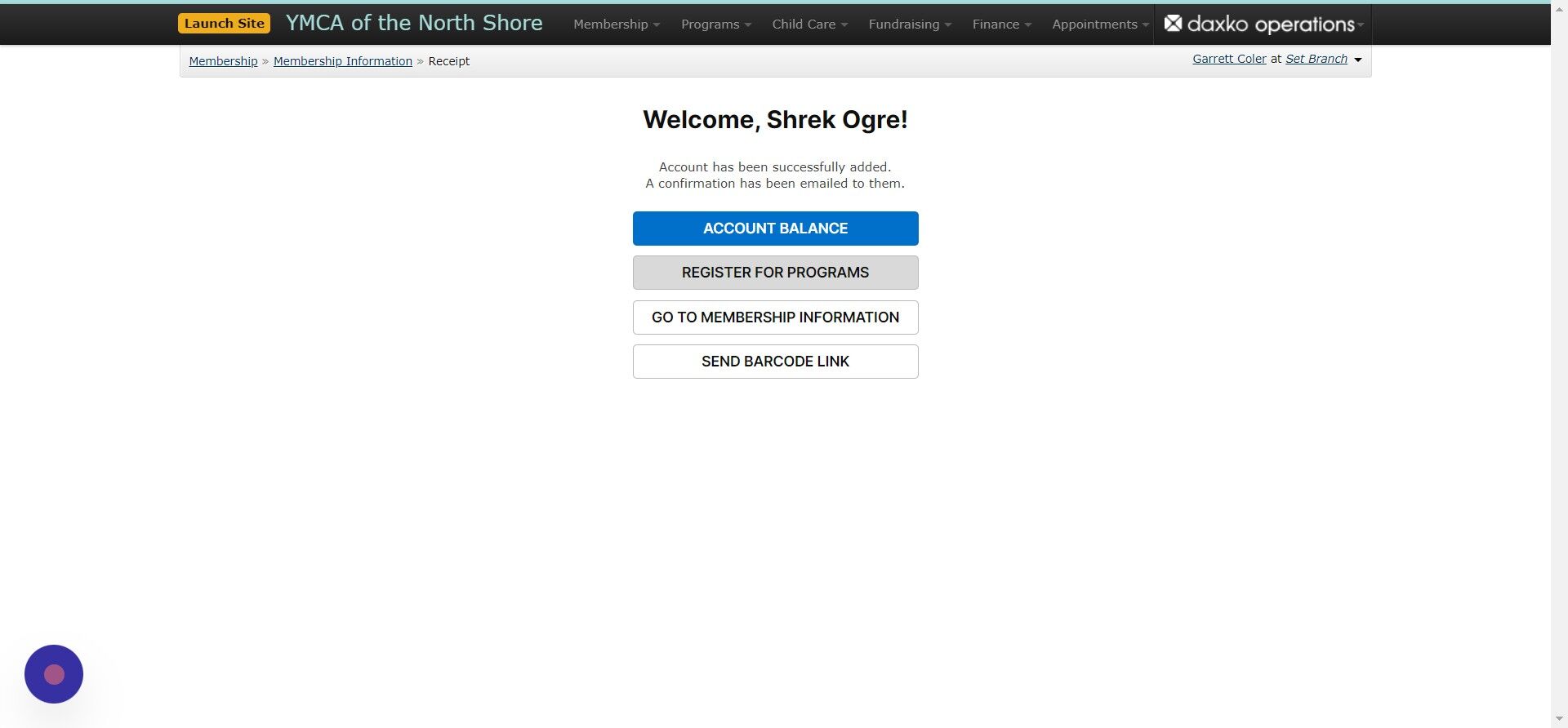Screenshot of: Click 