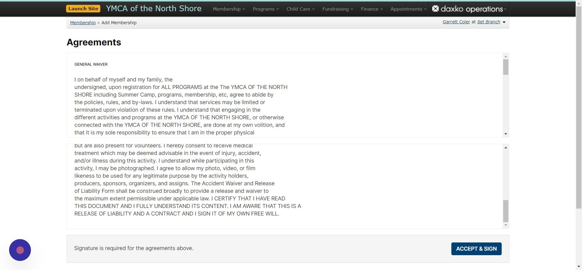 Screenshot of: Click on 
