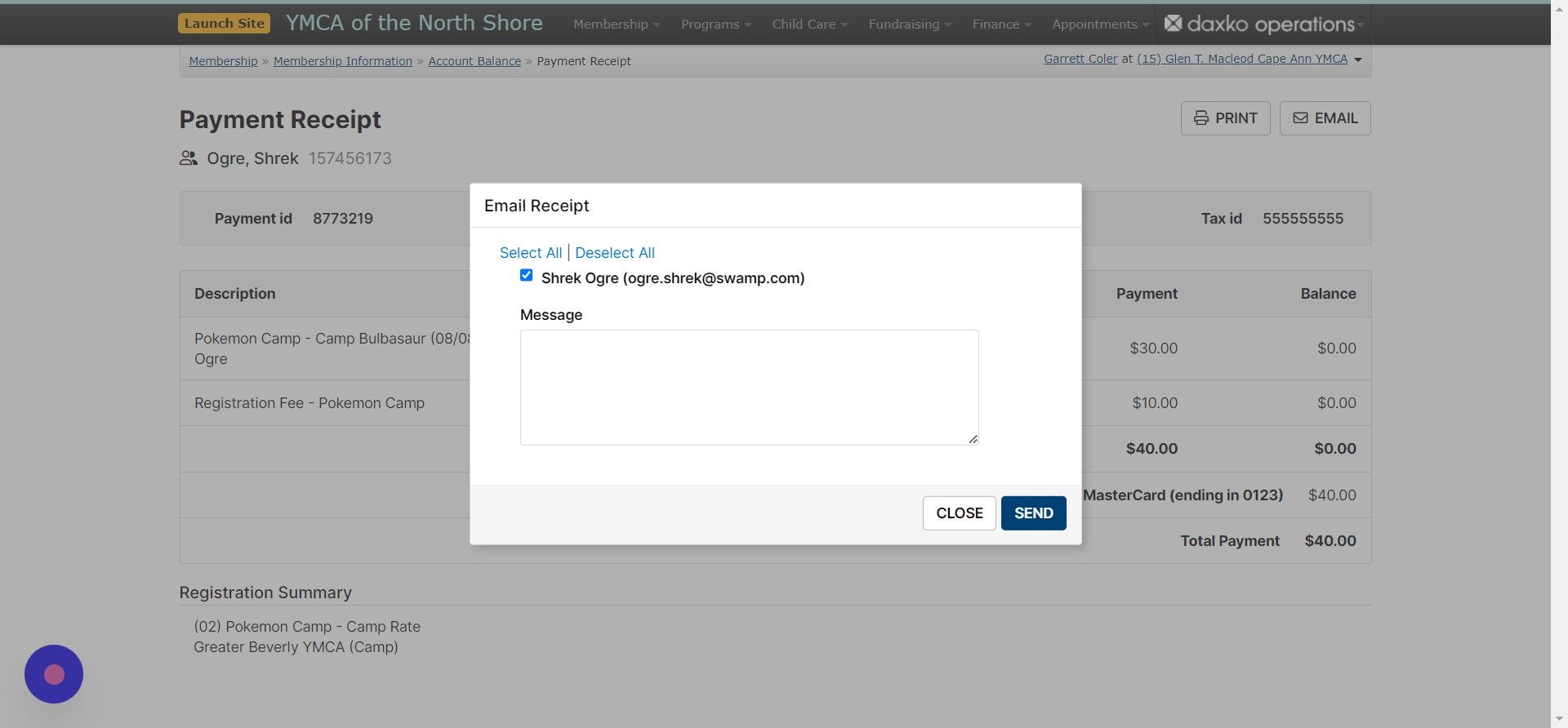 Screenshot of: Click 