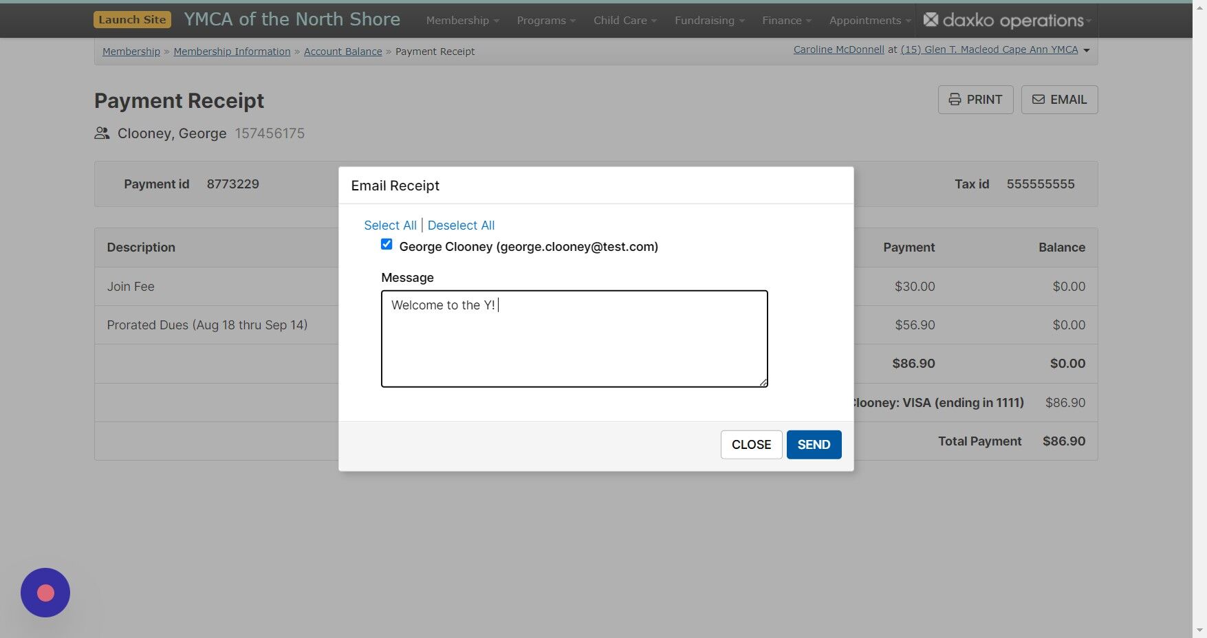 Screenshot of: Choosing email will allow you to enter a custom message if you like.