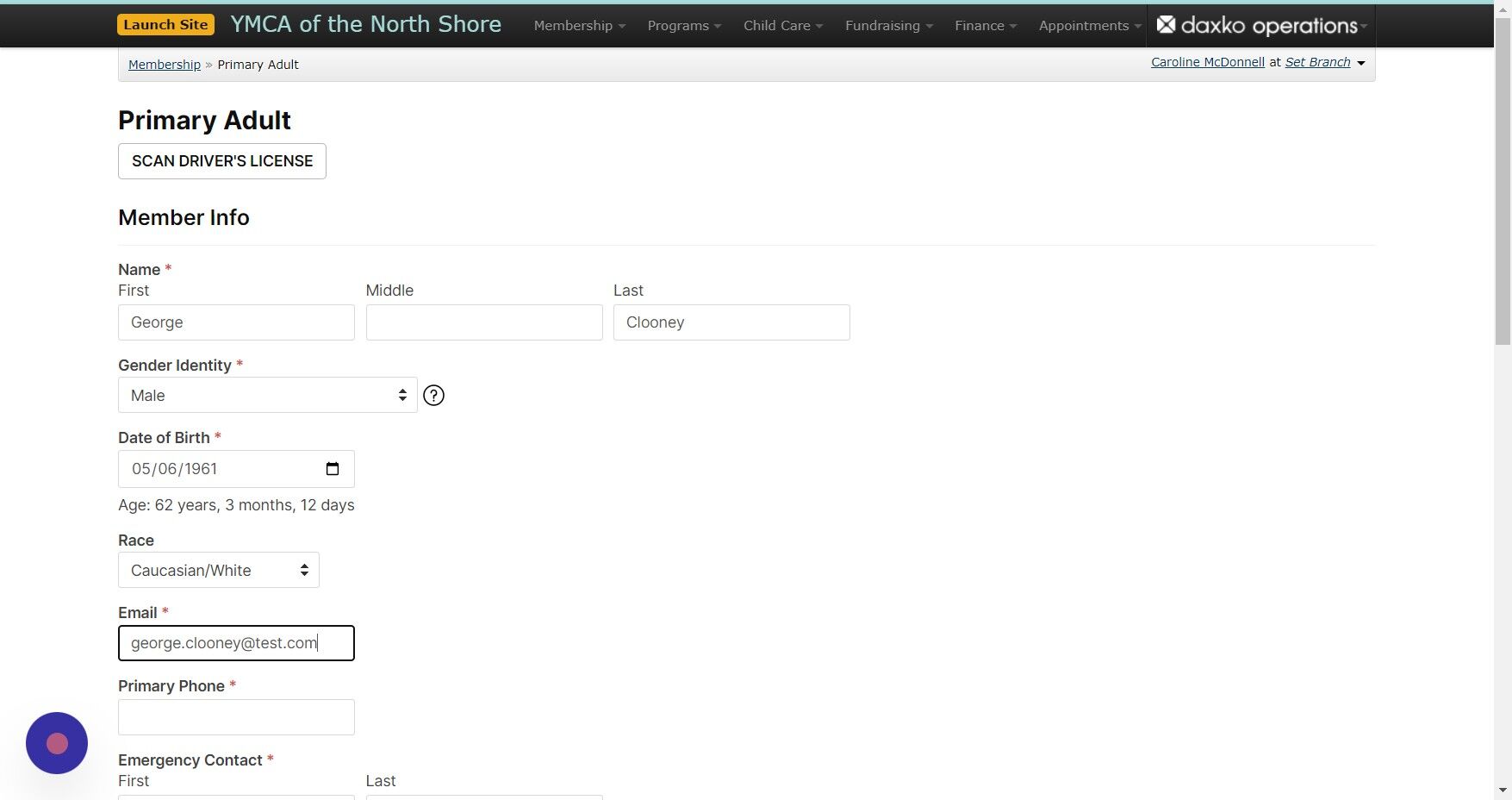 Screenshot of: Enter name and contact info following M1. Membership - Style Guidelines for correct capitalization and punctuation.