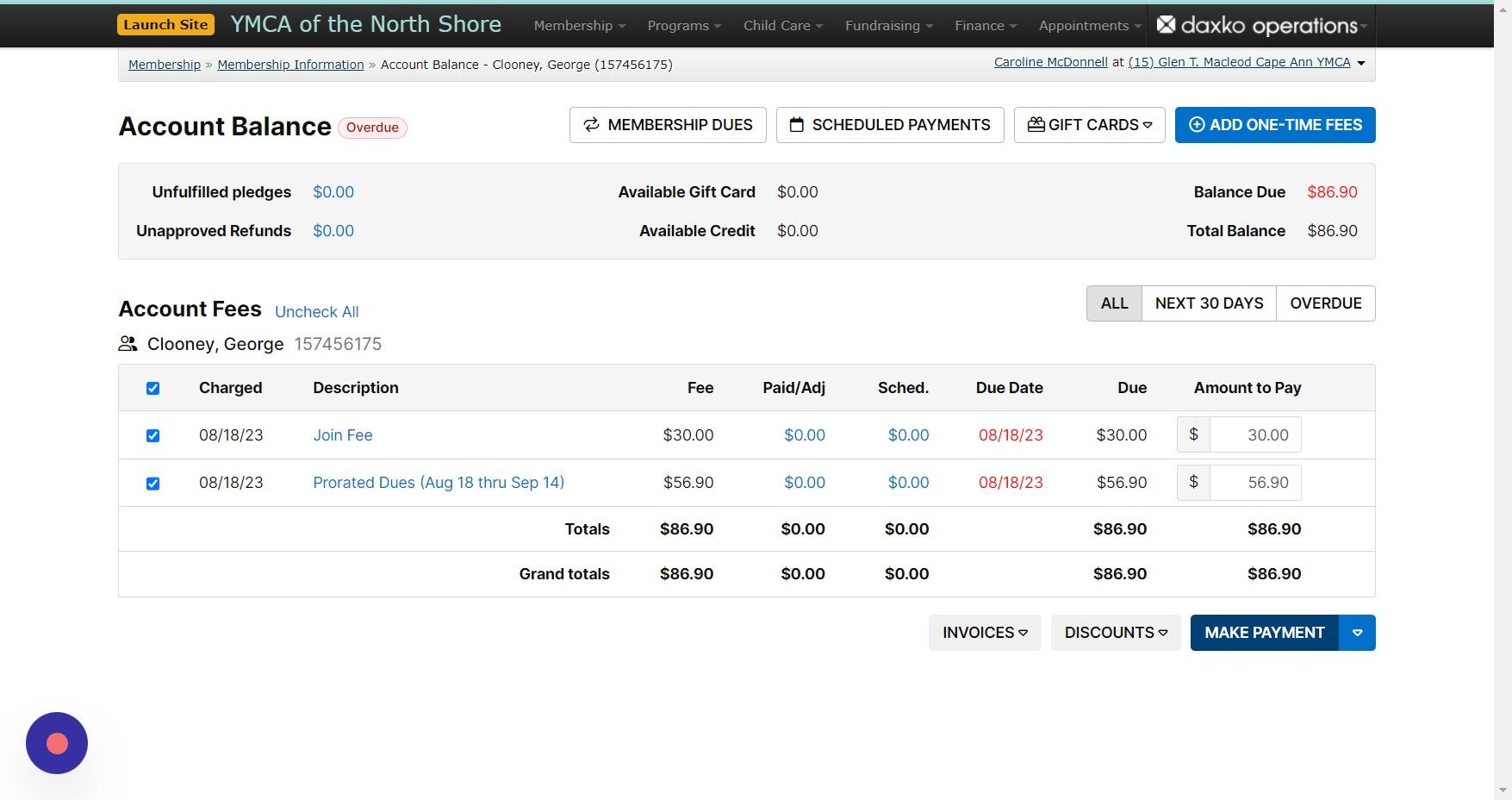 Screenshot of: Clicking 