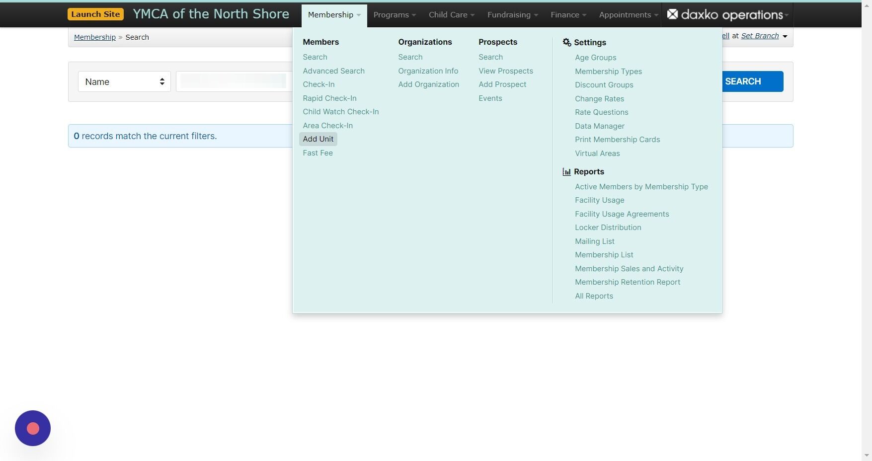 Screenshot of: If they're not already in the system, click the Membership tab and select 