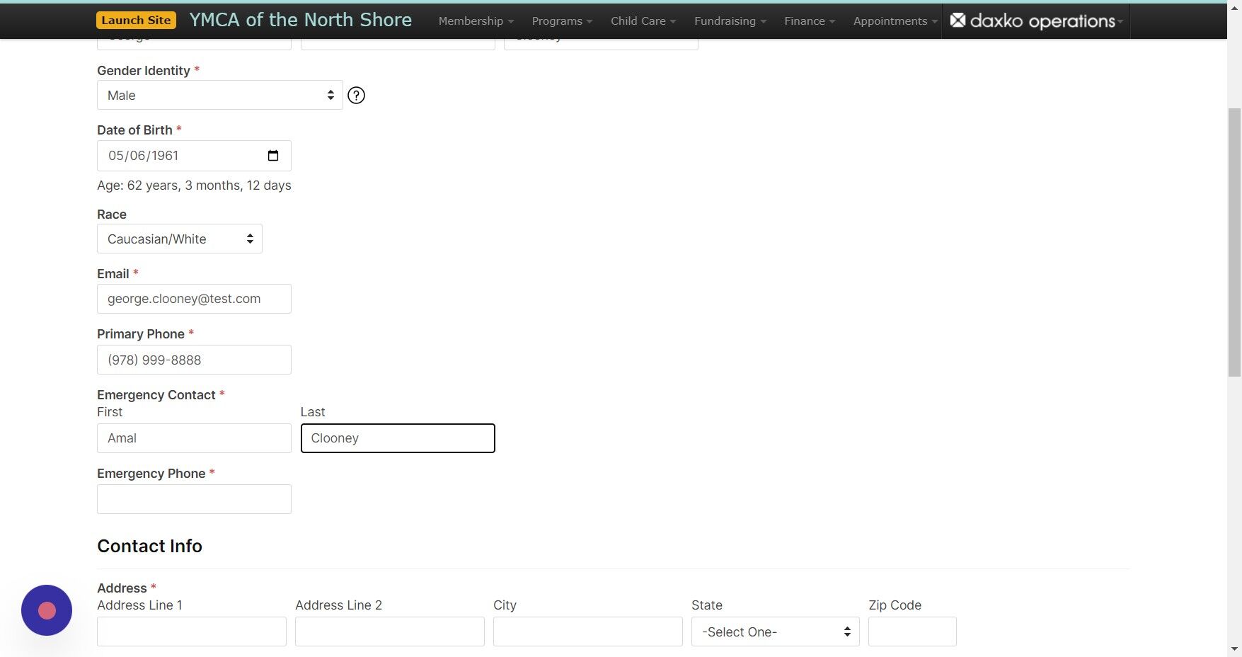 Screenshot of: Enter an emergency contact as a safety measure. If this person is a member of the household as well, it will be easier to add them to the unit in the future if they choose to upgrade.