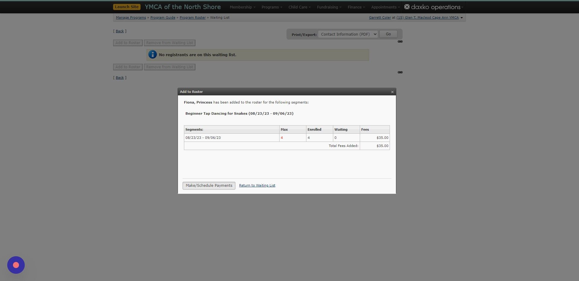 Screenshot of: Click 