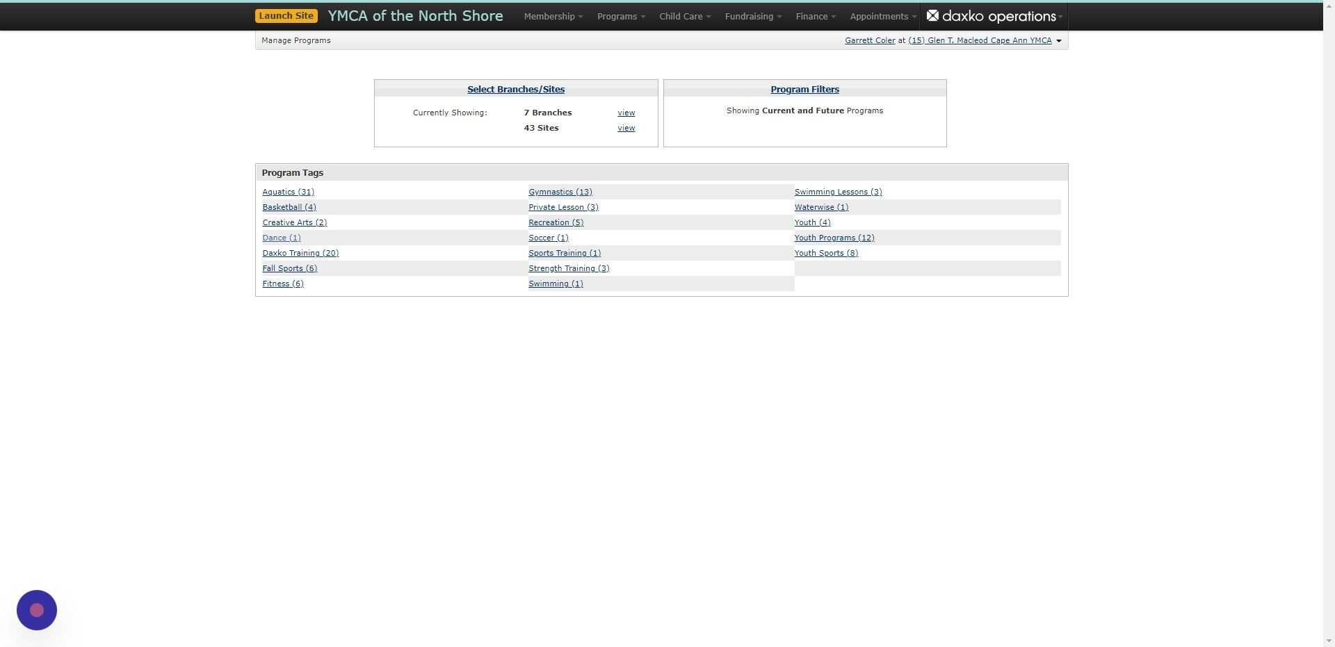 Screenshot of: Select your tag