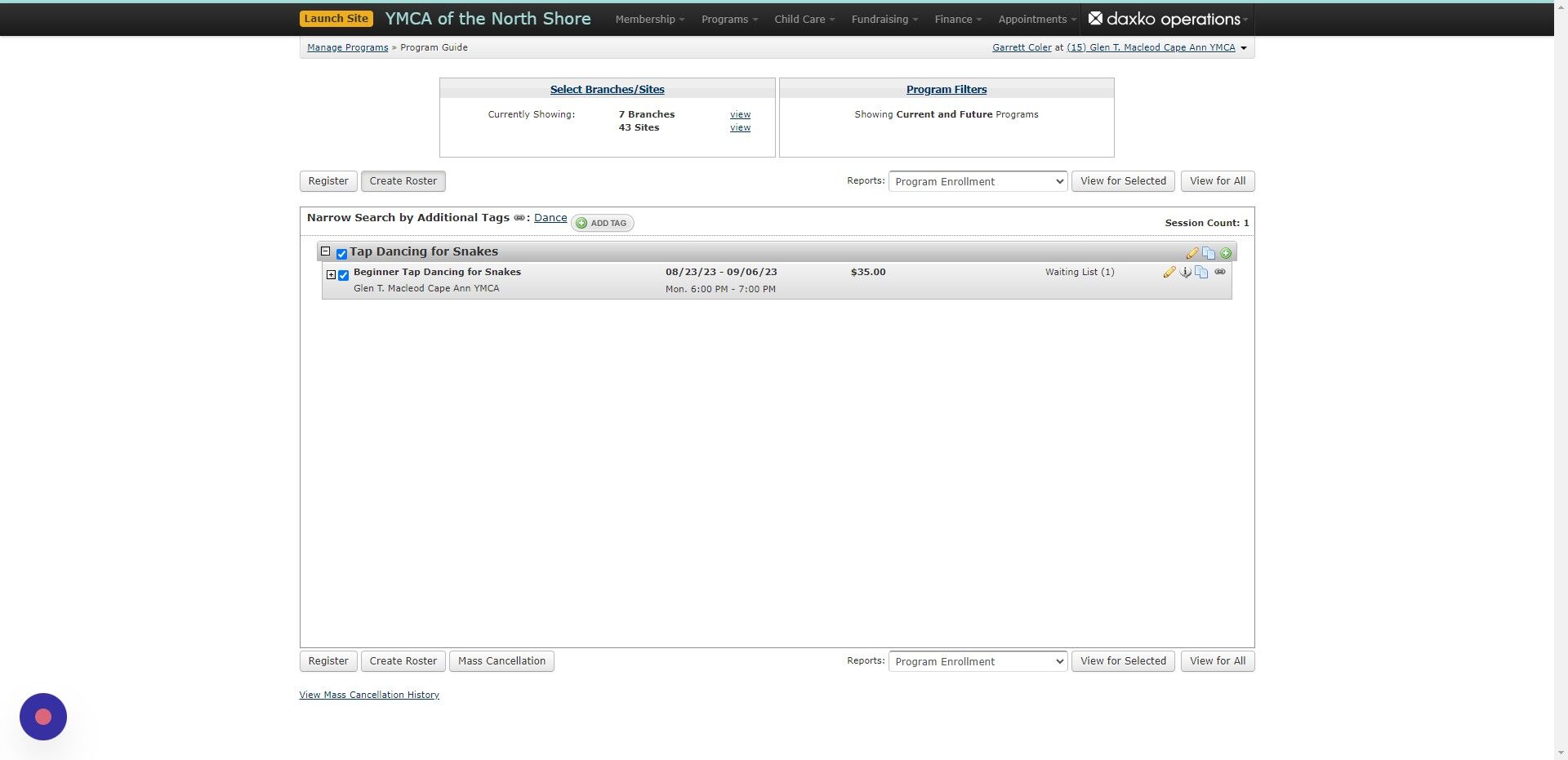 Screenshot of: Once selected, click on 