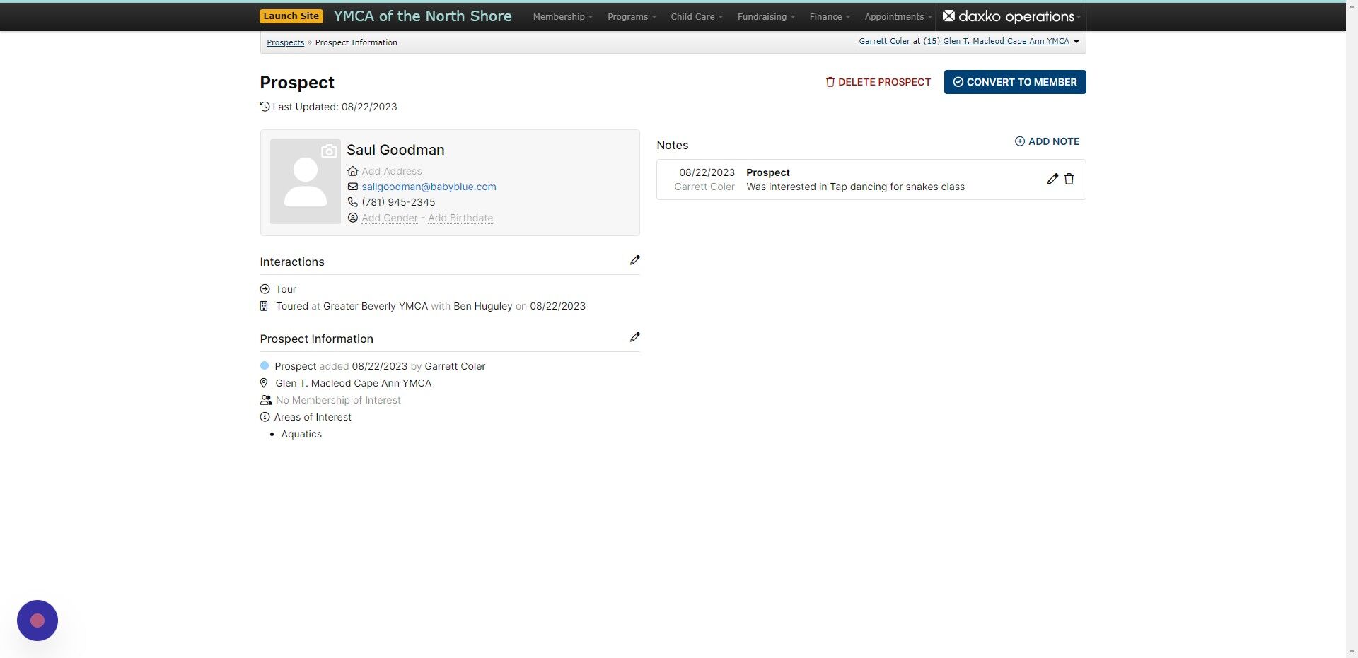 Screenshot of: Click on 
