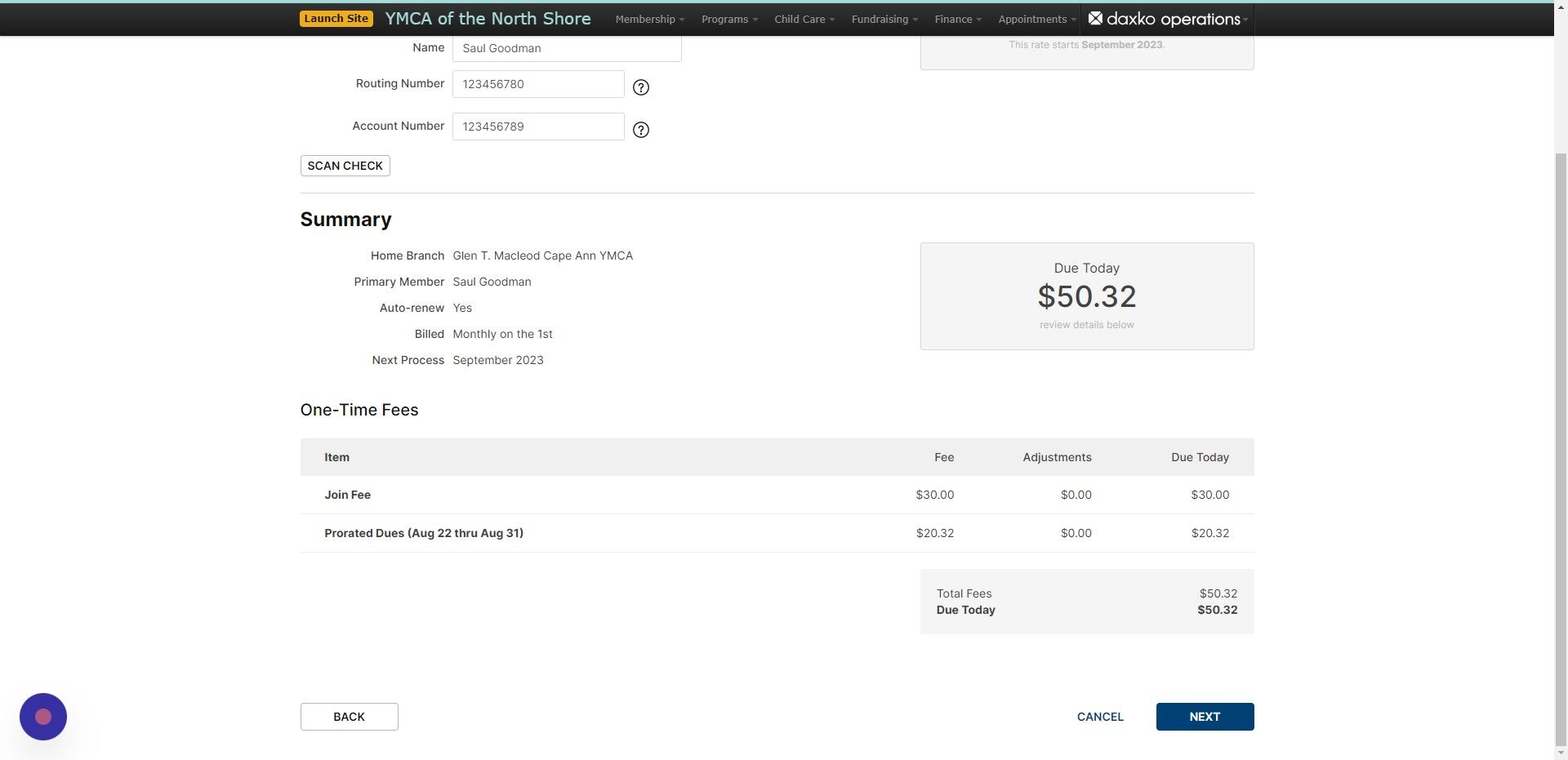 Screenshot of: Once payment information is entered scroll to the bottom and select 