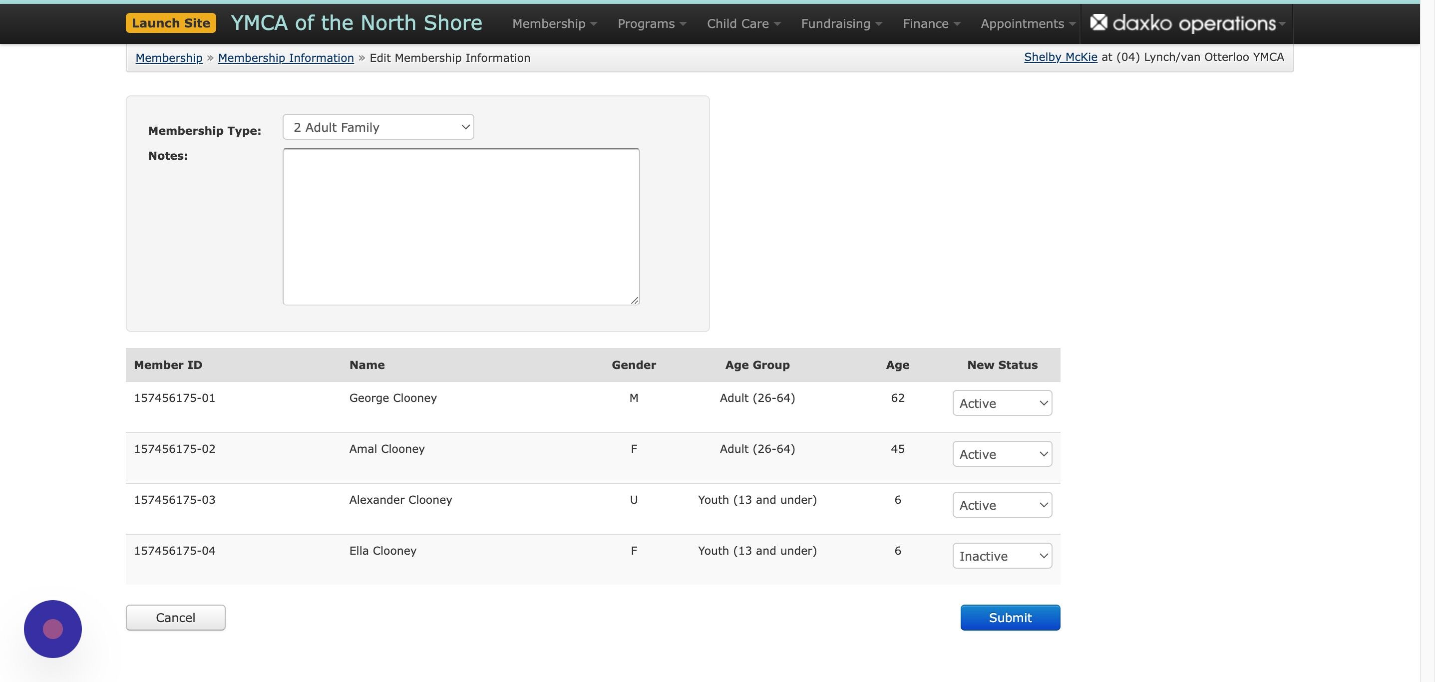 Screenshot of: If needed, mark the new members as 
