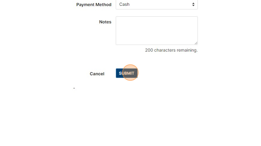 Screenshot of: Submit the fast fee payment