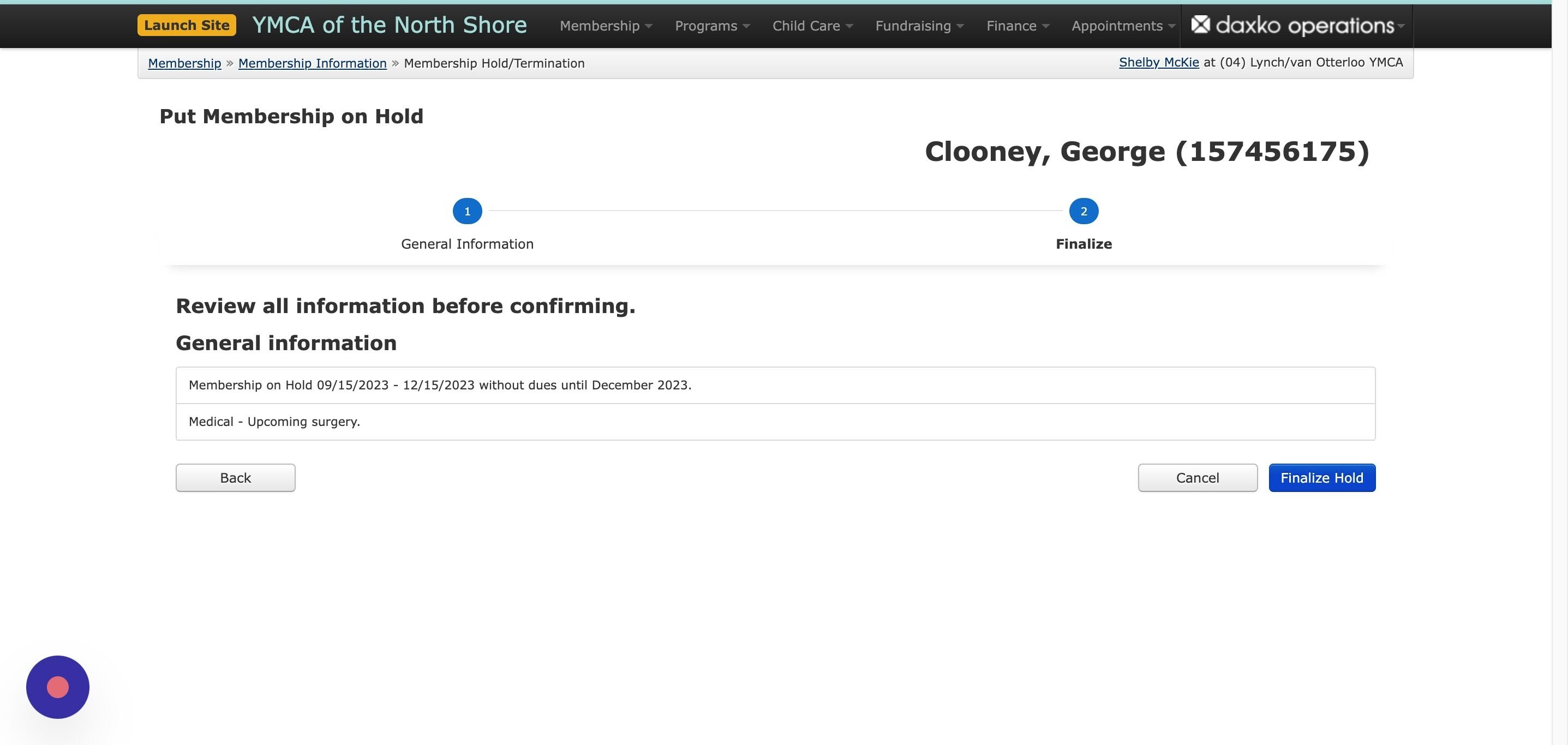 Screenshot of: Review the information and click the 
