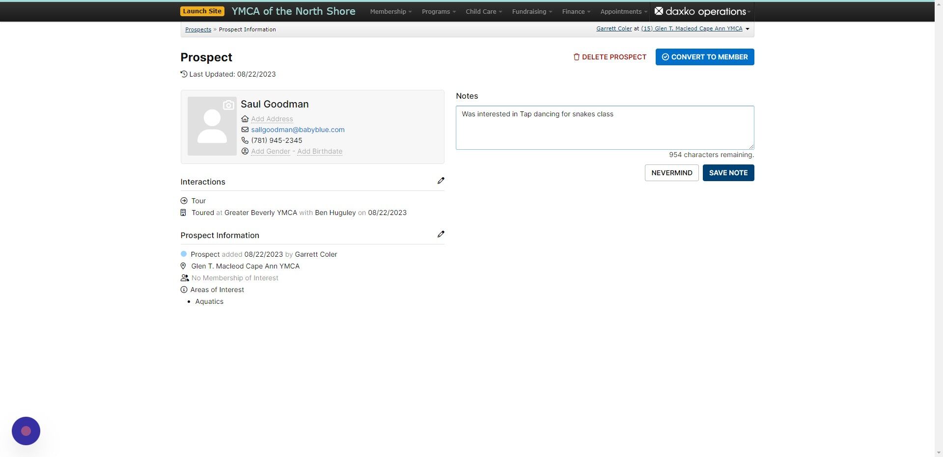 Screenshot of: Once you have added your note click on 