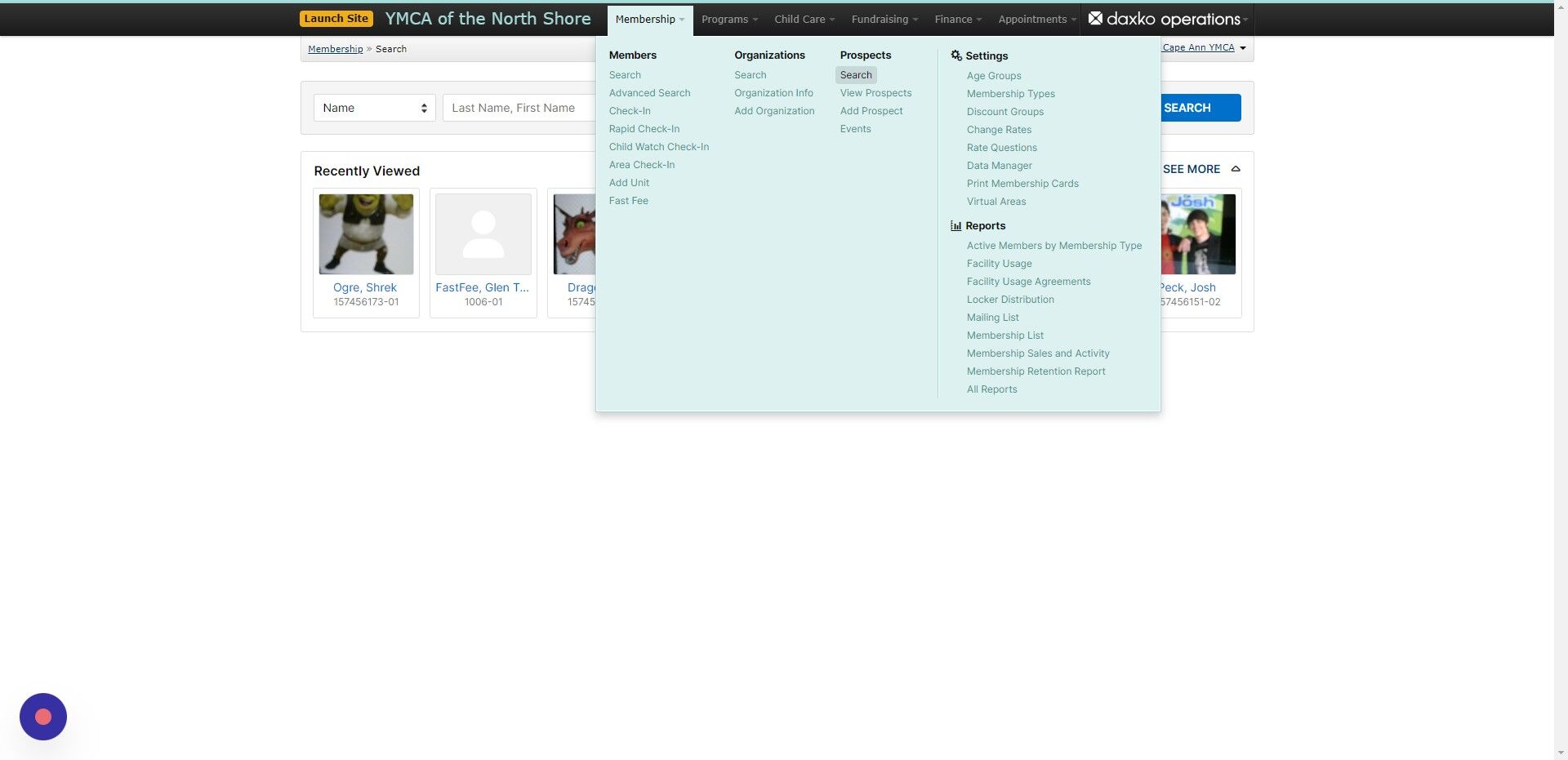 Screenshot of: Navigate to Prospects and click 