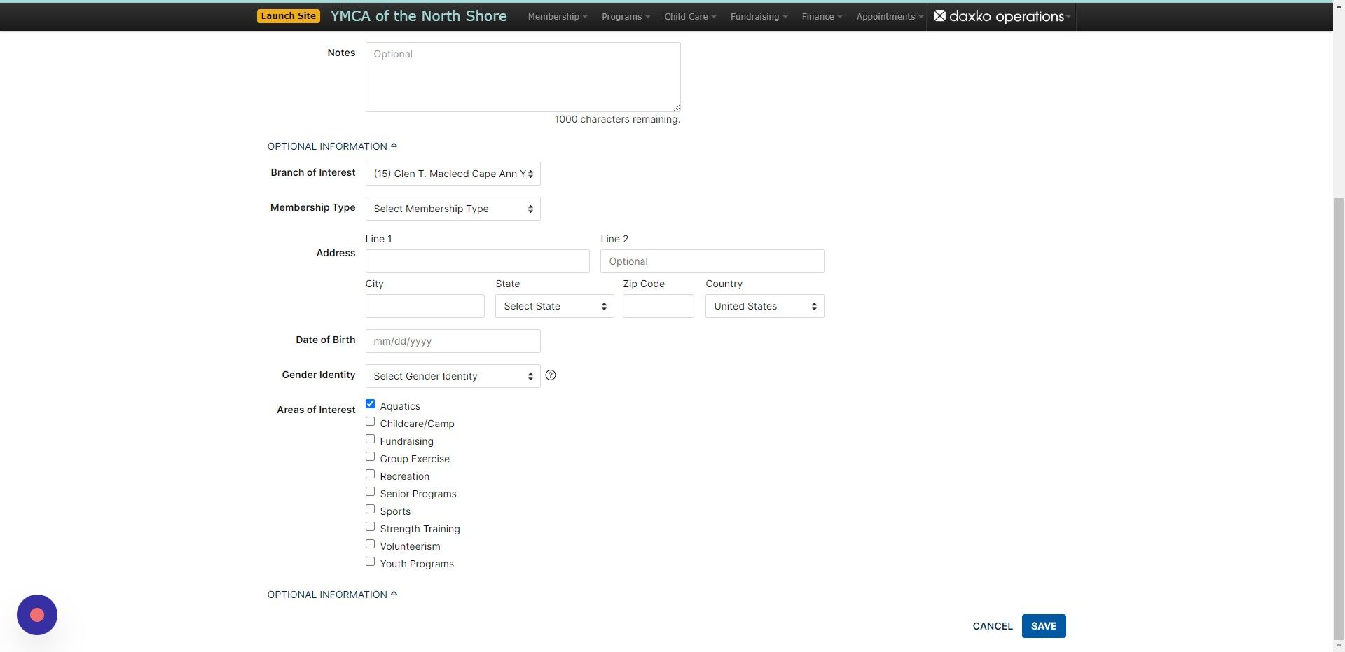 Screenshot of: When you have added all relevant information click save.  NOTE: Please be very careful about spelling, capitalization and accuracy of information. 