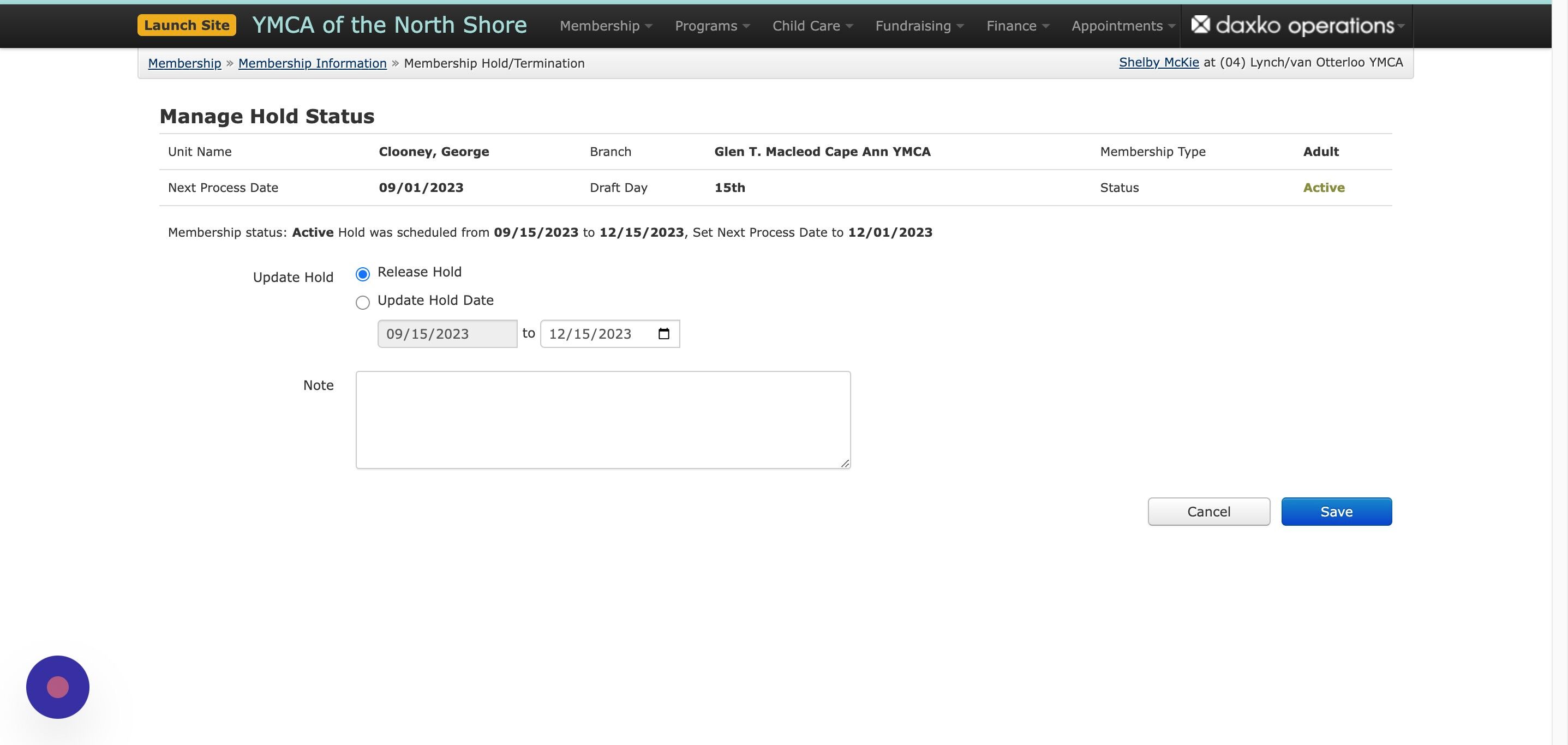 Screenshot of: On the next page, you can select 