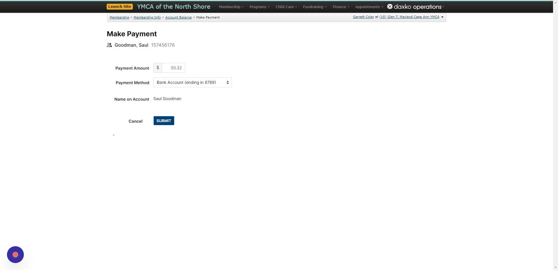 Screenshot of: Click Submit
