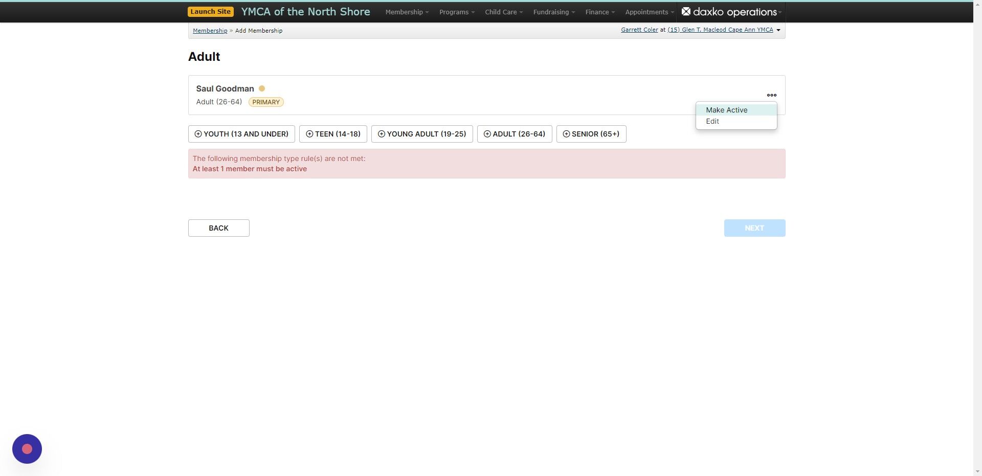 Screenshot of: Click 