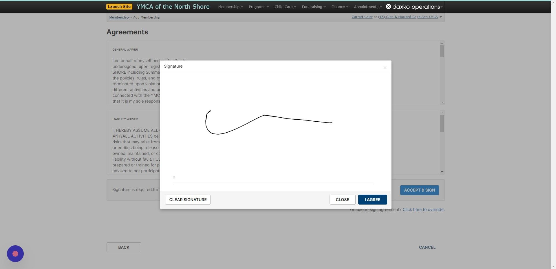 Screenshot of: Click 