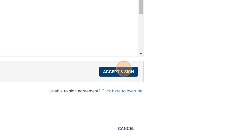 Screenshot of: Accept the waivers and sign