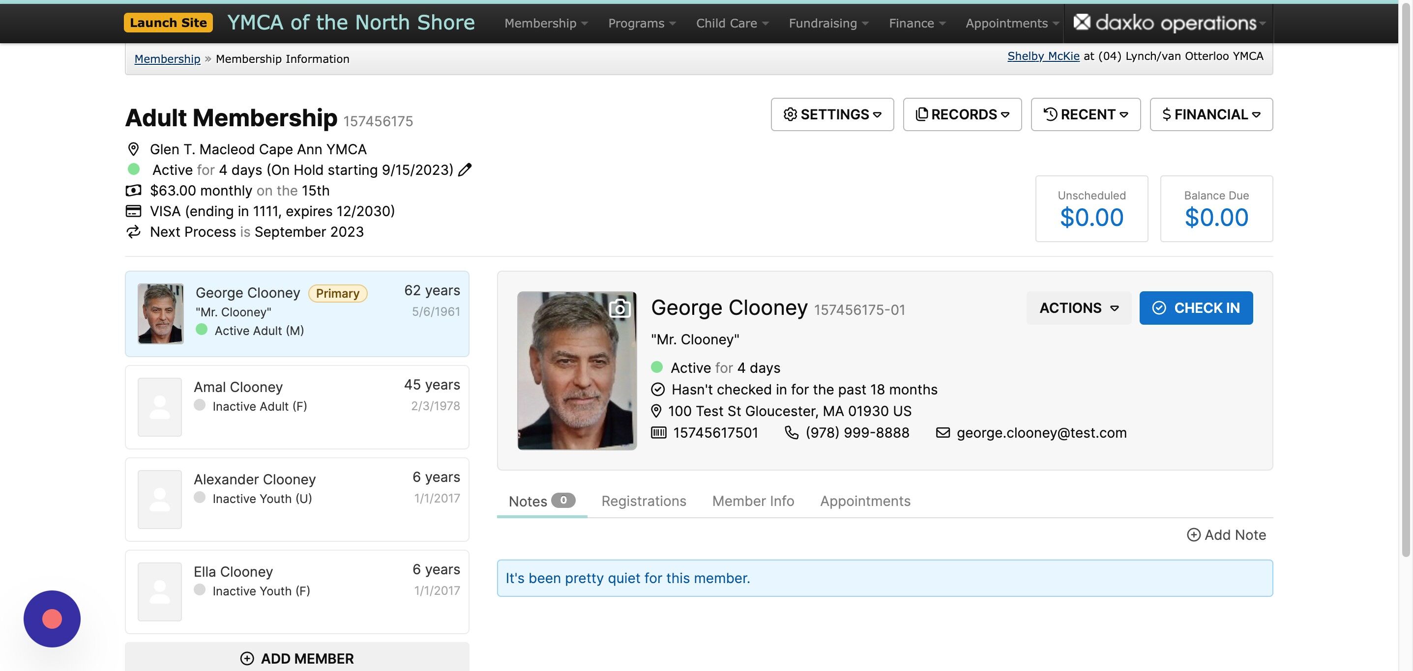 Screenshot of: From the Membership Information page, click on the Edit pencil next to the Active status to Release or Extend a member's hold.