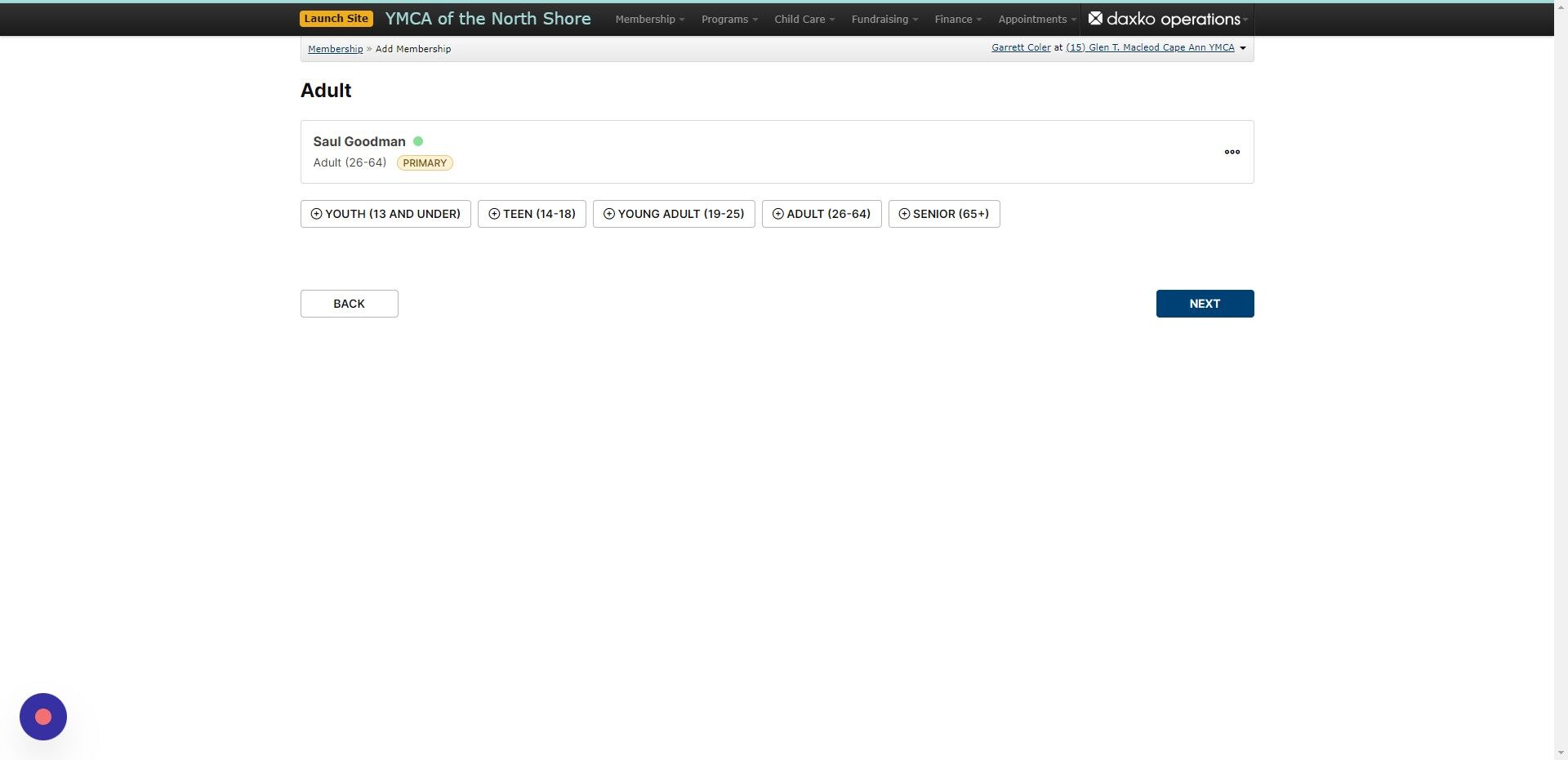 Screenshot of: Click 