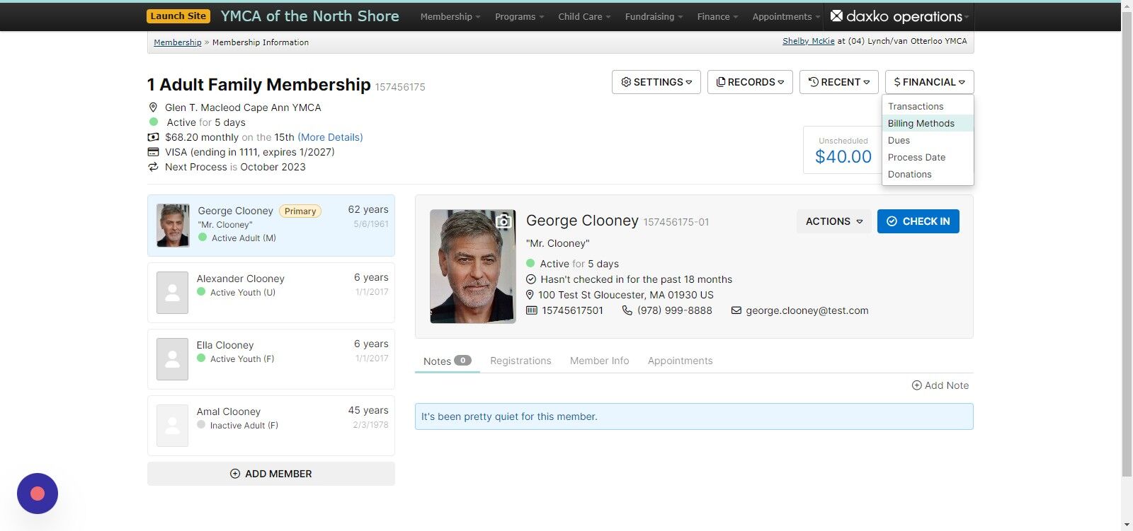 Screenshot of: On the Membership Information page, click the 