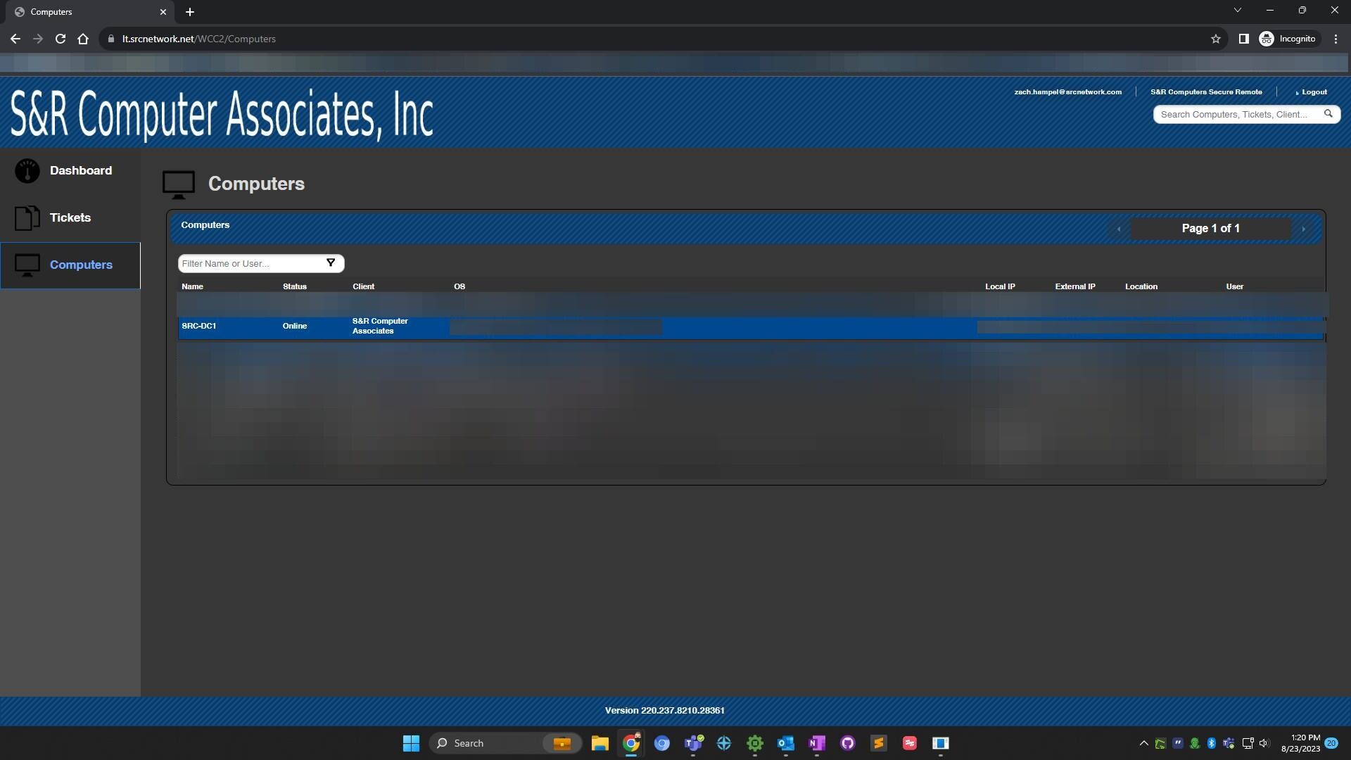 Screenshot of: Click the computer you want to access
