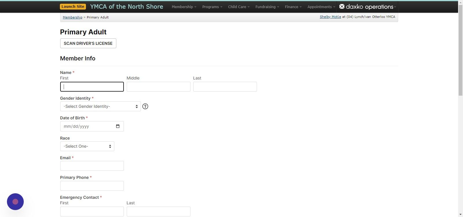 Screenshot of: Enter all of the required information to create the account and click 