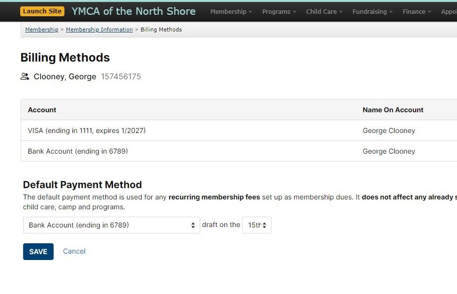 Screenshot of: Here, you can use the dropdown to change to the new billing method, as well as the monthly billing date if necessary. When finished, click on the 