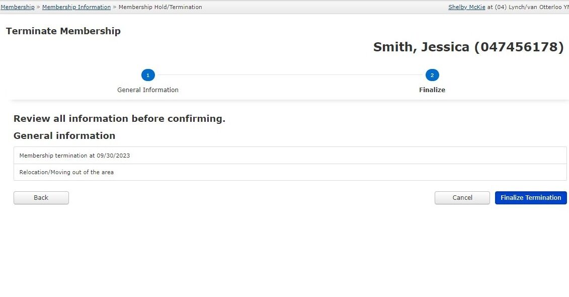 Screenshot of: Review all of the information and click the 