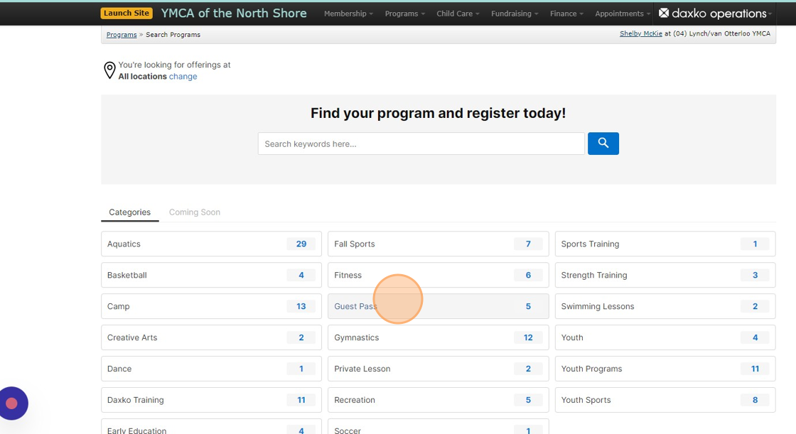 Screenshot of: On the Search Programs page, find and click on the 