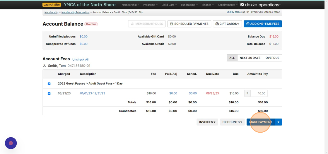 Screenshot of: Review the charges and click on the 