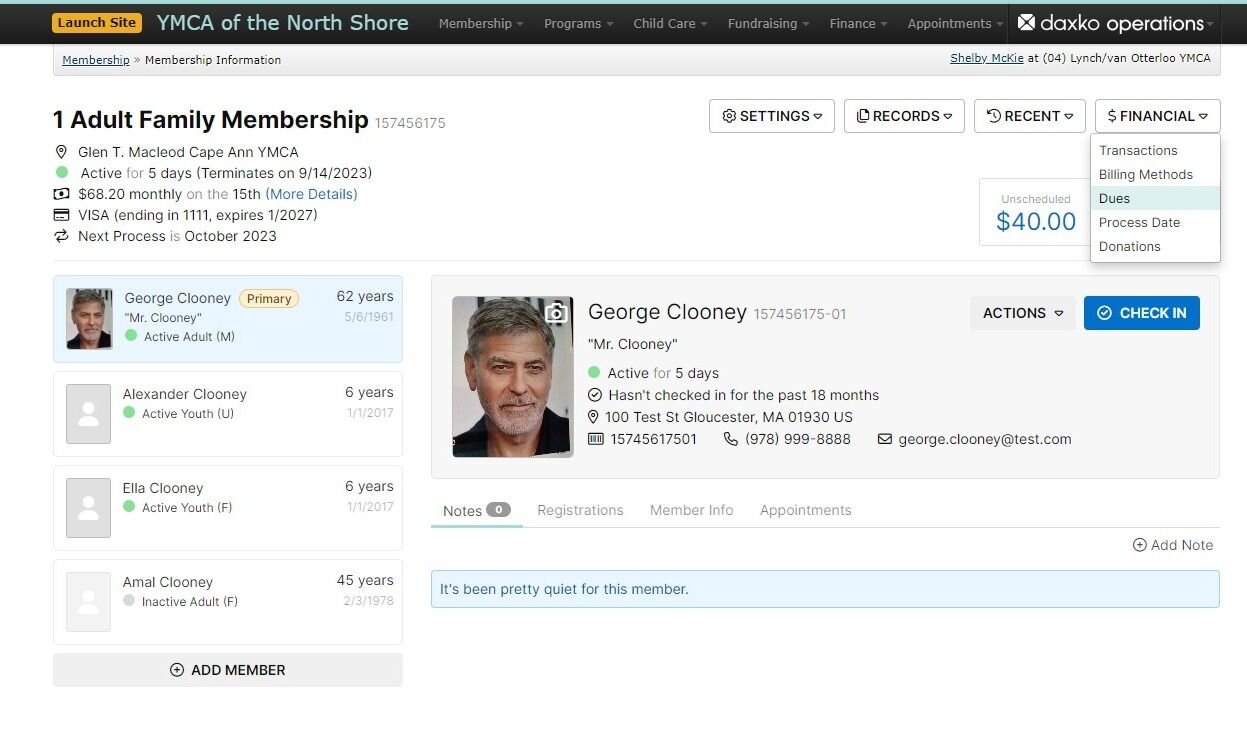 Screenshot of: On the Membership Information page, click the 