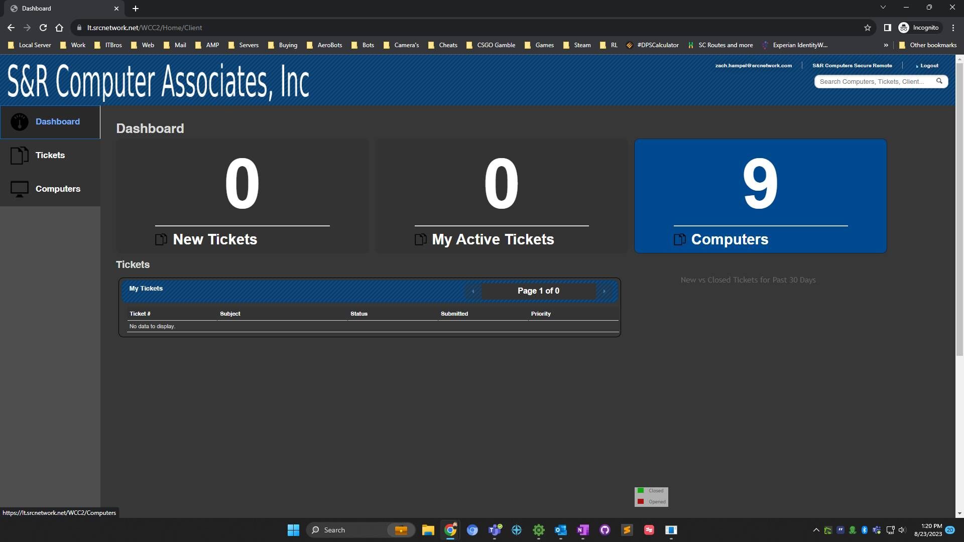 Screenshot of: Once in click the big tile on the right that says Computers
