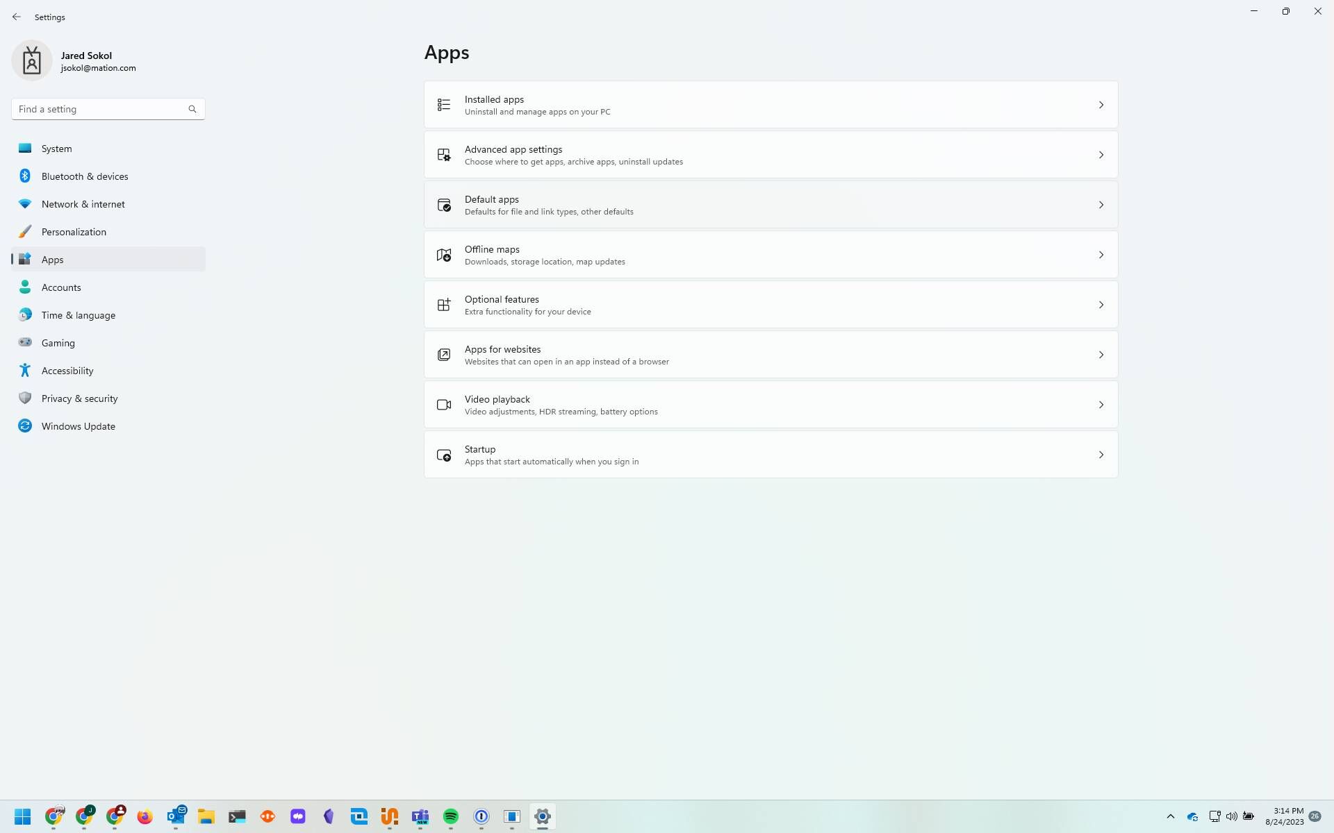 Screenshot of: Click "Defaults for file and link types, other defaults"