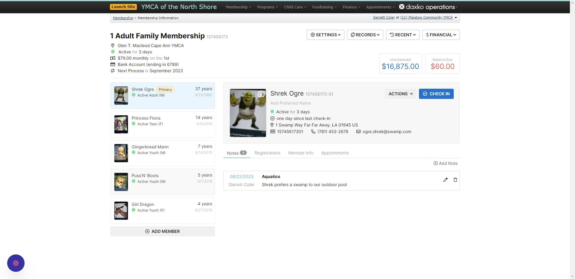 Screenshot of: Select on the second child you will be registering for the program