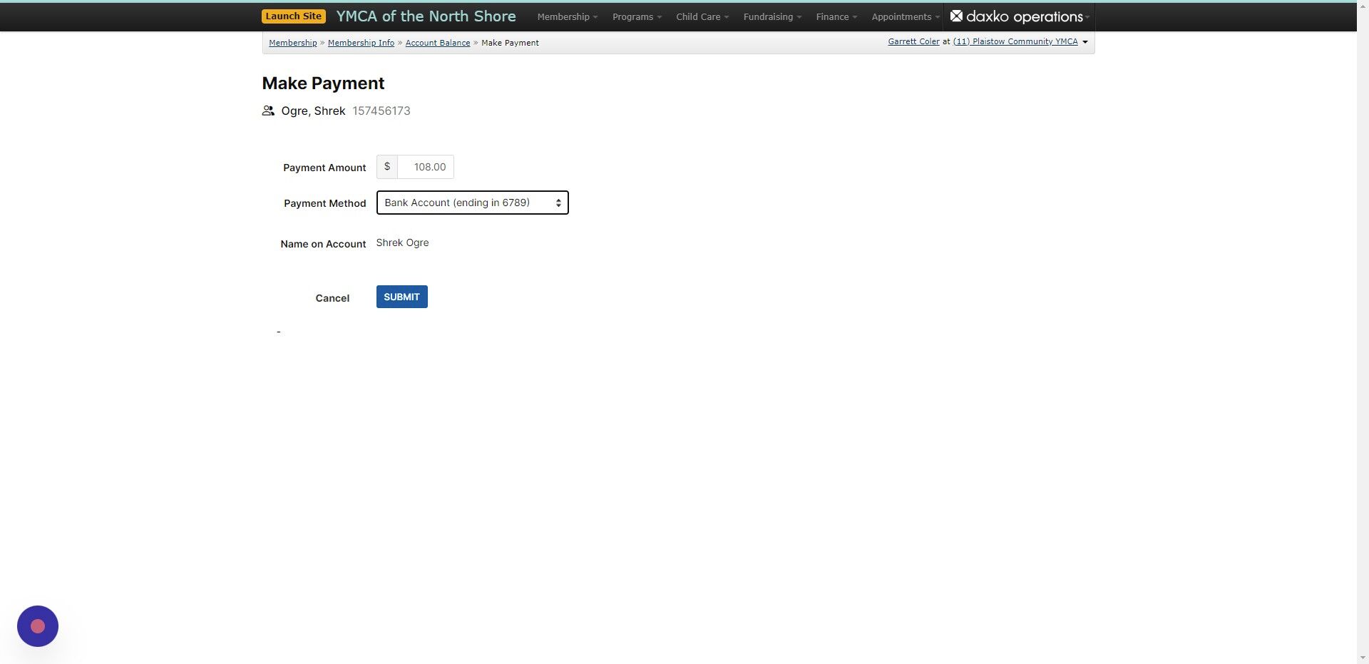 Screenshot of: Submit