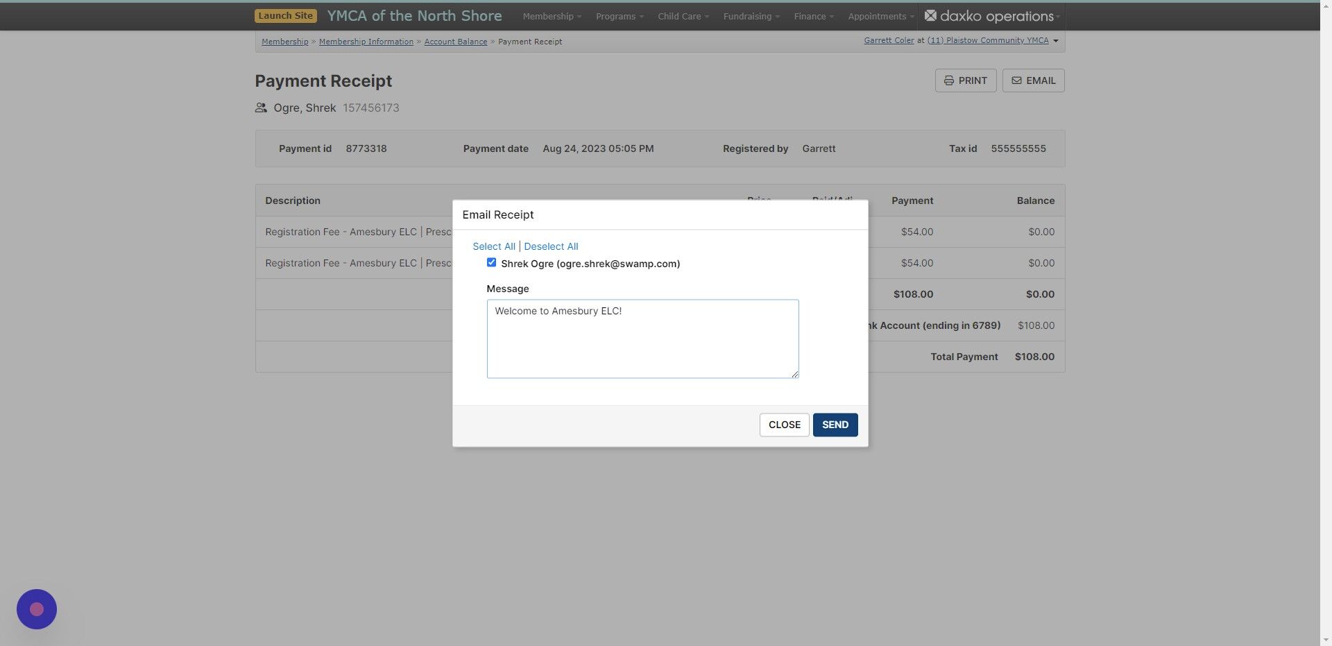 Screenshot of: Click 