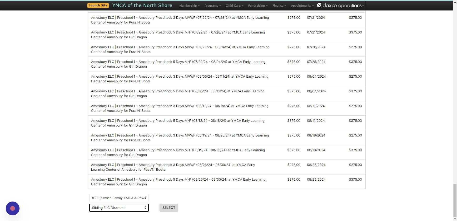 Screenshot of: Once chosen, click on 