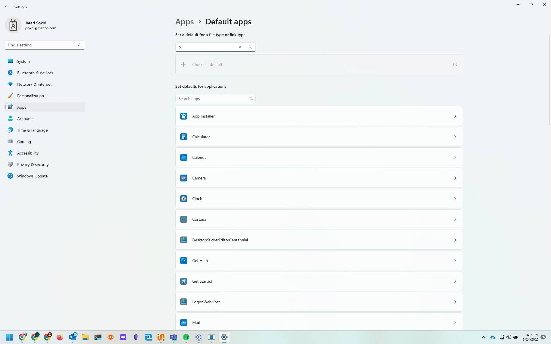 Screenshot of: Type "pdf"