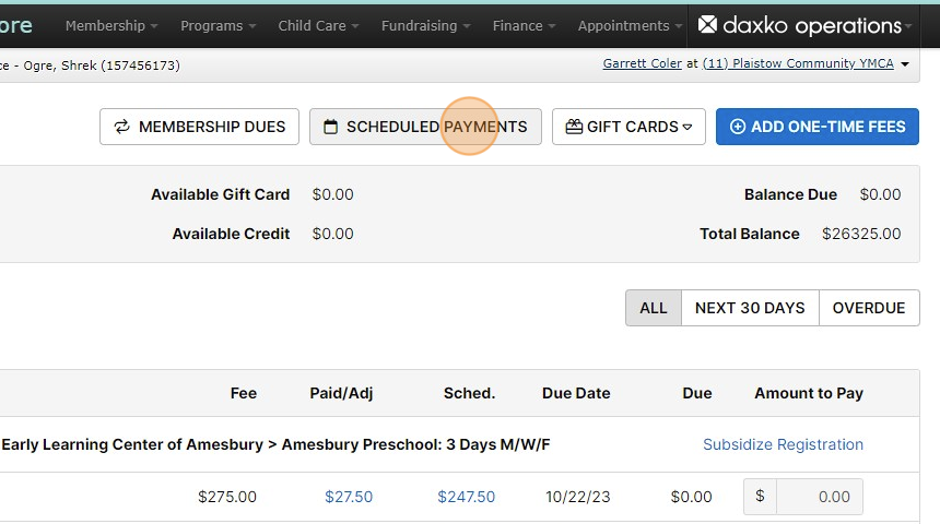 Screenshot of: This will navigate you back to this scheduled payments page (you can check the payment schedule here) 