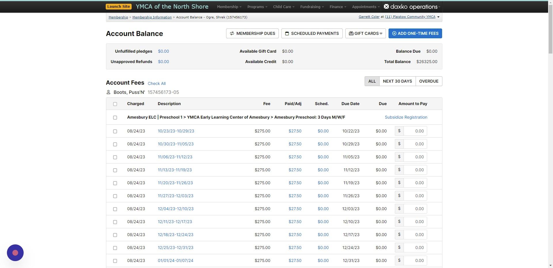 Screenshot of: Select all payments available with the blue check boxes