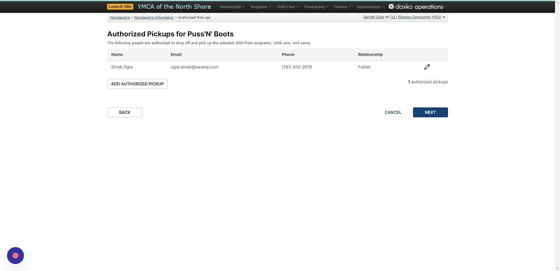 Screenshot of: Click 