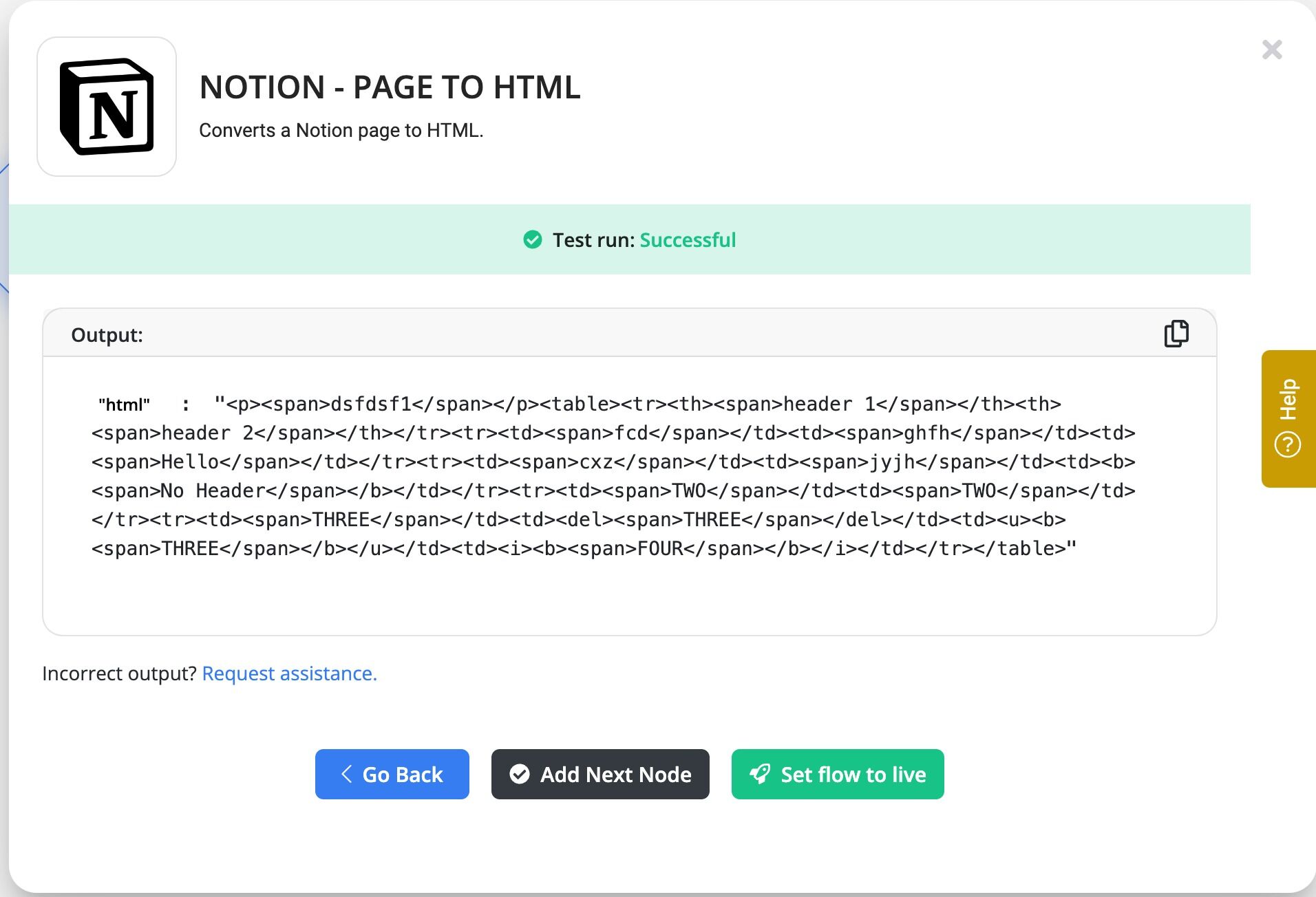 Screenshot of: Review the generated HTML.