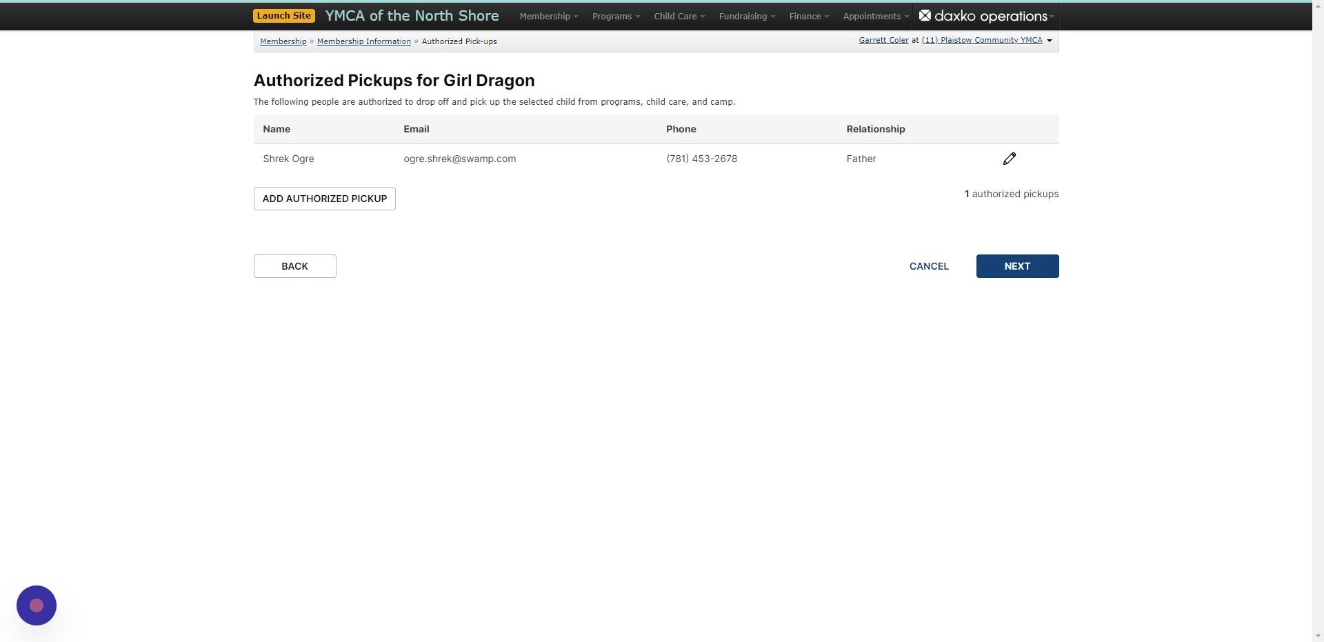 Screenshot of: Click 