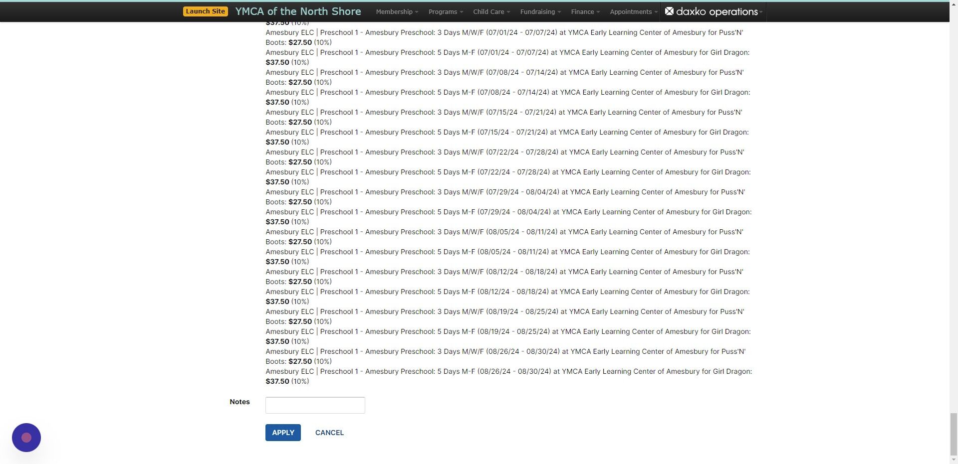 Screenshot of: Click Apply