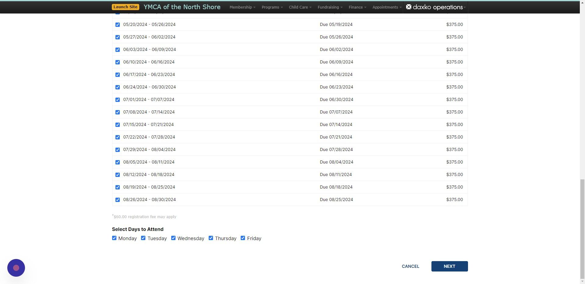 Screenshot of: This will take you to the date confirmation page, confirm the dates and click 